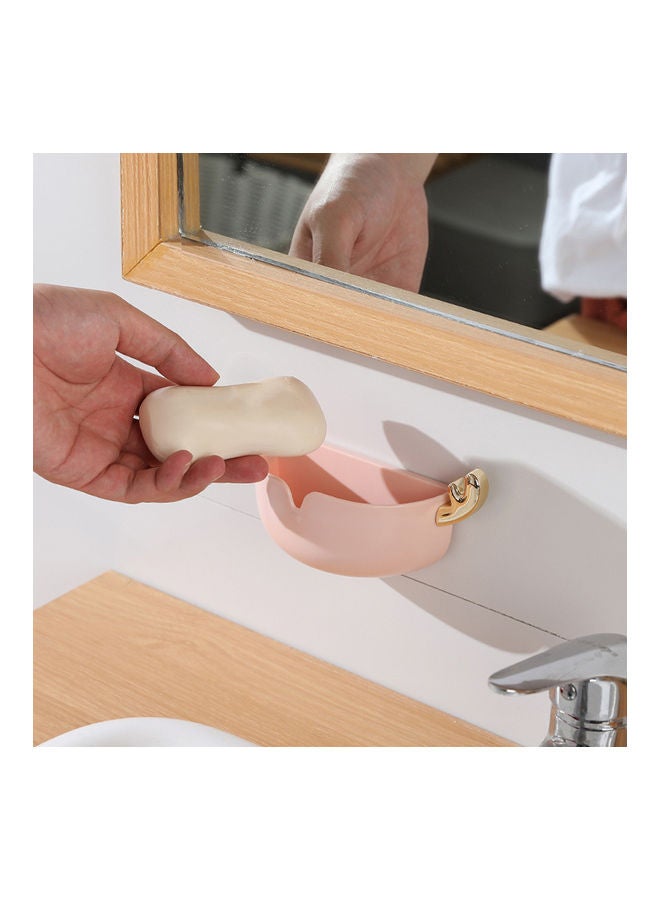 صندوق صابون لاصق سهل التصريف يُثبت على الحائط بتصميم لطيف على شكل قرن غزال بدون ثقب وهو منظم للحمام والمطبخ رمادي  - Image 2