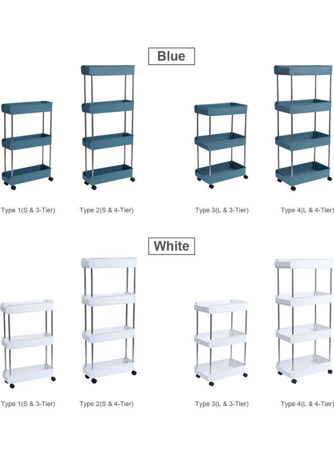 Generic - 3-Tier Rolling Utility Cart With Wheels Blue - Image 1