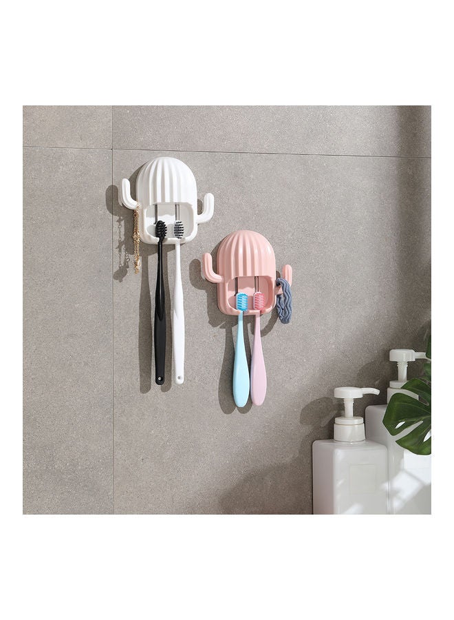 Generic - Adhesive Toothbrush Holder Cactus Appearance No Drilling Multifunction Toothbrush Organizer Rack for Electric Toothbrush Adults KidsToothbrushes Jewelry Hair Band Green 16.50*4.00*14.50cm - Image 1
