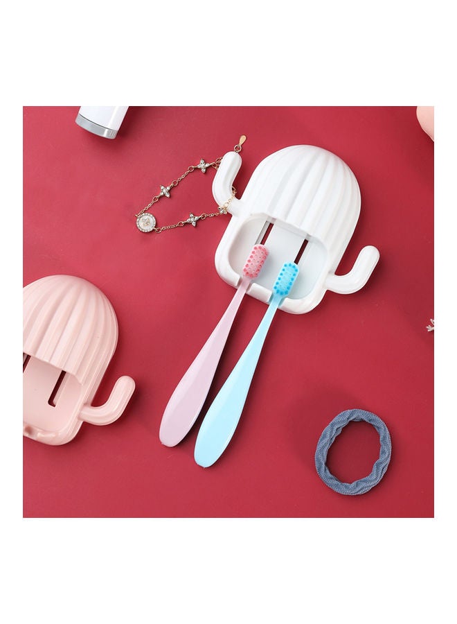 Generic - Adhesive Toothbrush Holder Cactus Appearance No Drilling Multifunction Toothbrush Organizer Rack for Electric Toothbrush Adults KidsToothbrushes Jewelry Hair Band Green 16.50*4.00*14.50cm - Image 1