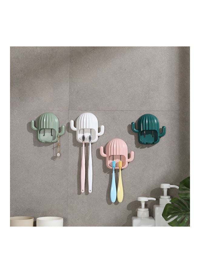 Generic - Adhesive Toothbrush Holder Cactus Appearance No Drilling Multifunction Toothbrush Organizer Rack for Electric Toothbrush Adults KidsToothbrushes Jewelry Hair Band Green 16.50*4.00*14.50cm - Image 1