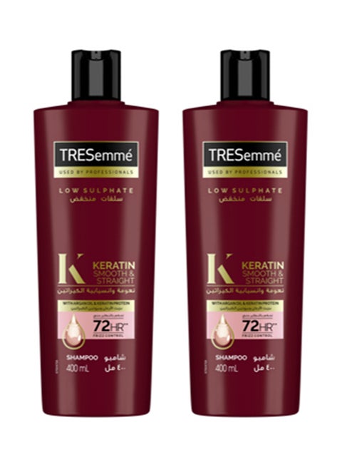 Keratin Smooth Shampoo With Argan Oil Multicolour 2x400ml