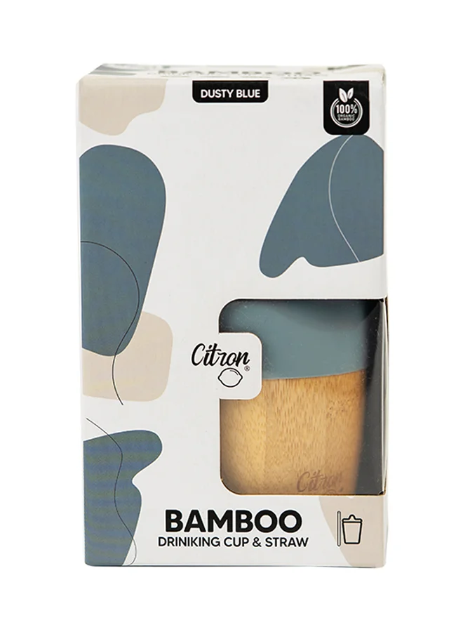 Citron Organic Bamboo Cup With Lids - Dusty Blue