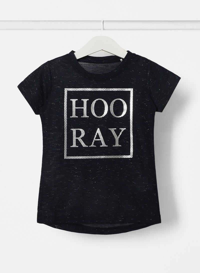 NEON Graphic Detail Crew Neck T-Shirt Charcoal Grey Melange  - Image 1