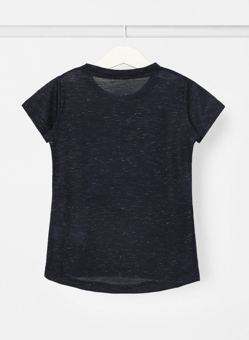NEON Graphic Detail Crew Neck T-Shirt Charcoal Grey Melange  - Image 2