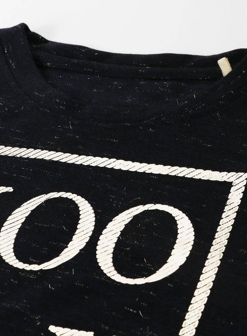 NEON Graphic Detail Crew Neck T-Shirt Charcoal Grey Melange  - Image 4