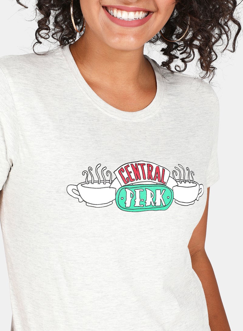 DRIP Graphic Printed Round Neck T-Shirt Grey - Image 4