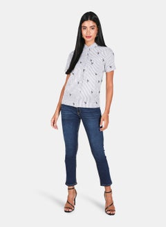 OFFROAD Casual Short Sleeve Shirt Grey/White  - Image 3