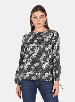 Aop Casual Top Black/White