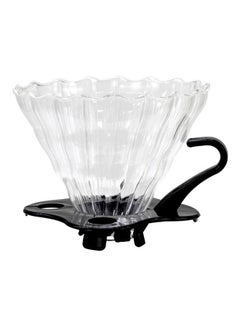 V60 Glass Dripper Coffee Pour Over Dripper Filter Coffee With Full Extracts Reusable Slow Brewing Home Size-02 Multicolour 14 x 12.6 x 10.8cm
