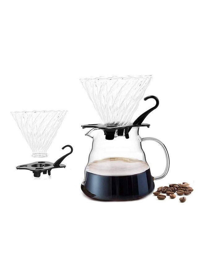 MIBRU - V60 Glass Dripper Coffee Pour Over Dripper Filter Coffee With Full Extracts Reusable Slow Brewing Home Size-02 Multicolour 14 x 12.6 x 10.8cm - Image 1