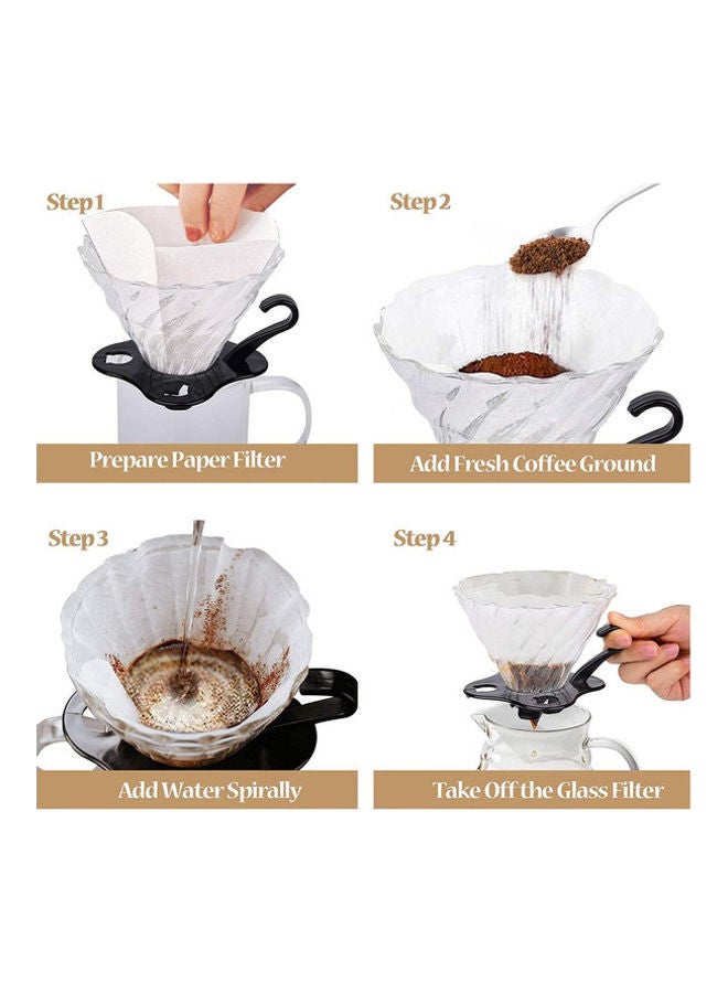 MIBRU - V60 Glass Dripper Coffee Pour Over Dripper Filter Coffee With Full Extracts Reusable Slow Brewing Home Size-02 Multicolour 14 x 12.6 x 10.8cm - Image 1