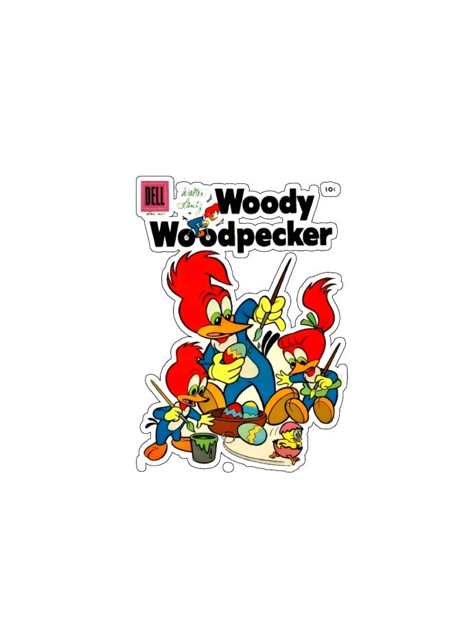 BP Woody Woodpecker Printed Wall Sticker Multicolour 10x10cm