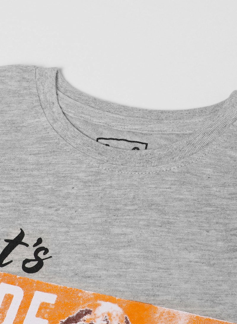 NEON Boys Crew Neck Short Sleeve T-Shirt Grey  - Image 4