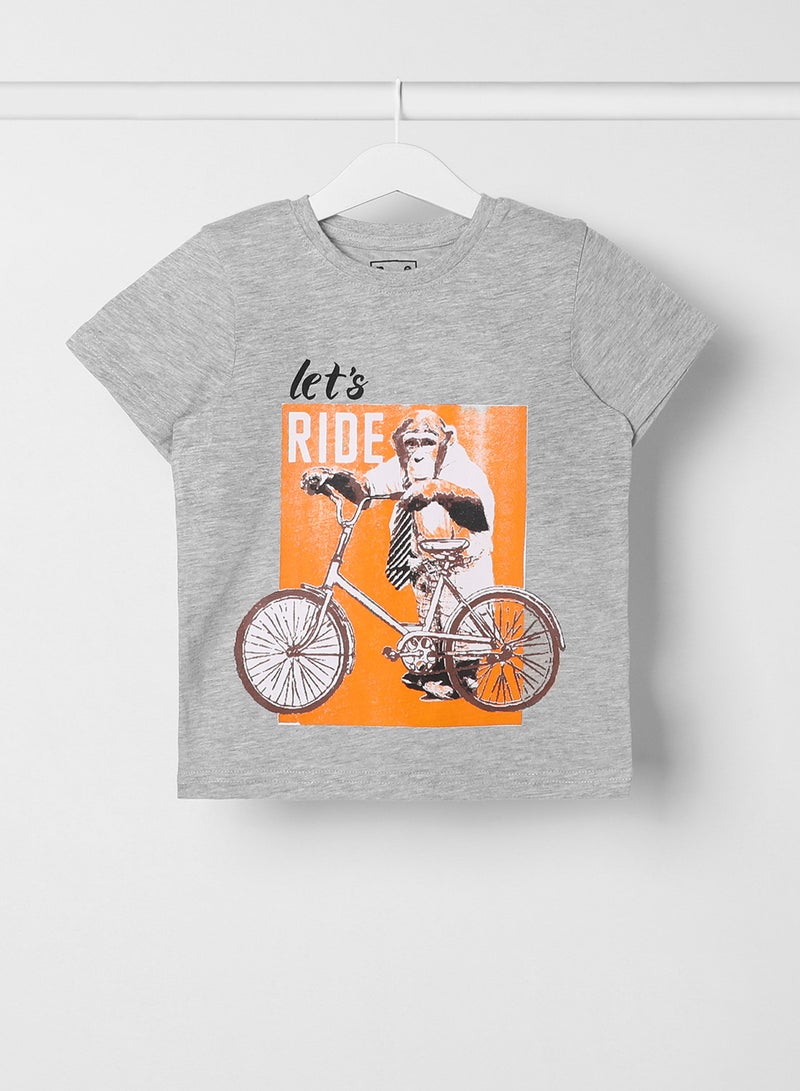 NEON Boys Crew Neck Short Sleeve T-Shirt Grey  - Image 1