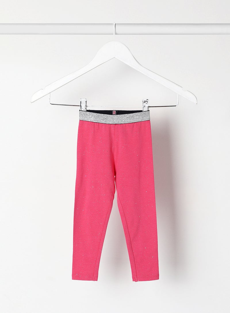 Zarafa Lurex Waist Band Aop Leggings Blush Pink - Image 1