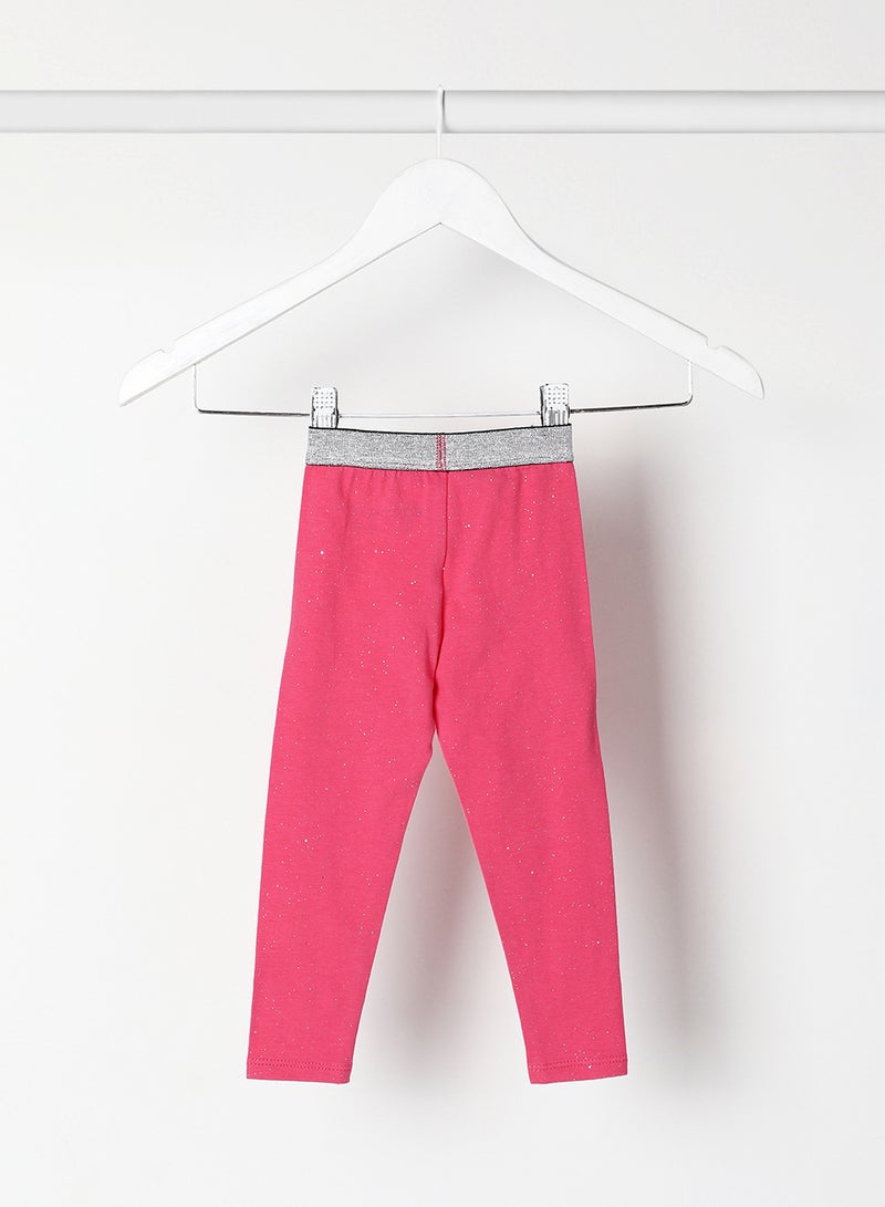 Zarafa Lurex Waist Band Aop Leggings Blush Pink - Image 2