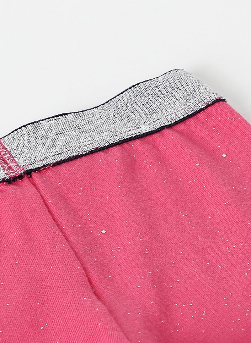 Zarafa Lurex Waist Band Aop Leggings Blush Pink - Image 3