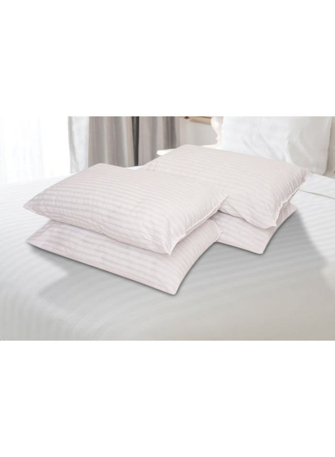 Blueberry 4-Piece Hotel Style Striped Design Pillow Set cotton White 50x75cm - Image 3