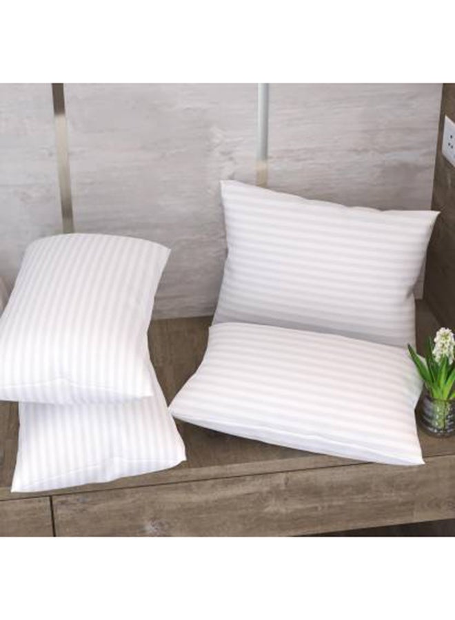 Blueberry 4-Piece Hotel Style Striped Design Pillow Set cotton White 50x75cm - Image 4