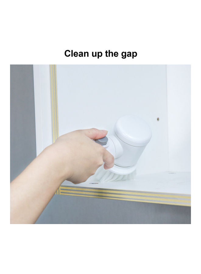 فرشاة تنظيف كهربائية سحرية بمنفذ USB للشحن 5 في 1 بلون أبيض - Image 5