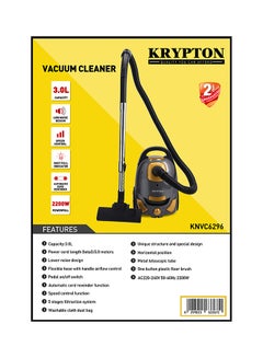 KRYPTON Handheld Vacuum Cleaner For Floor And Dust Cleaning 3 L 2200 W KNVC6296 Multicolour  - Image 3