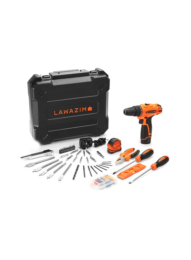 LAWAZIM Heavy Duty Cordless Drill Set Black/Orange - Image 1