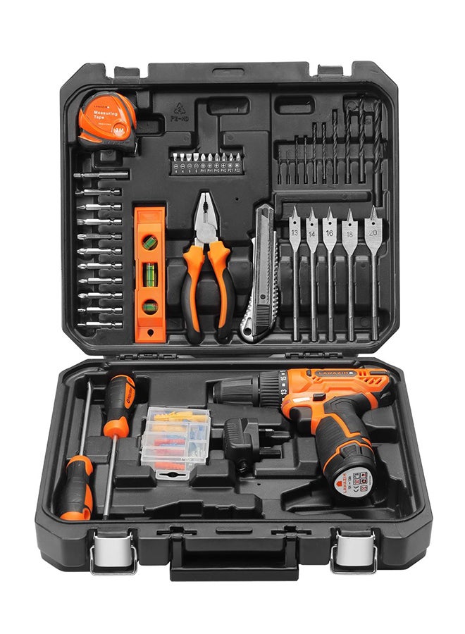 LAWAZIM Heavy Duty Cordless Drill Set Black/Orange - Image 3