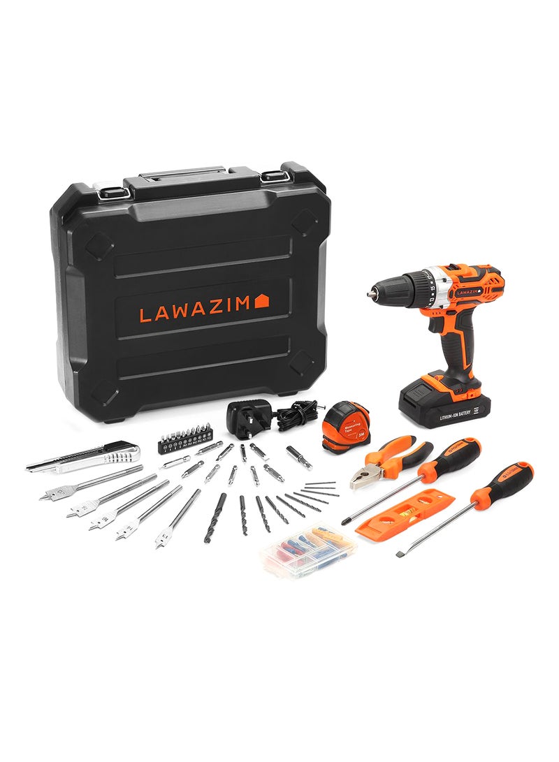 LAWAZIM - Heavy Duty Cordless Drill Set Black/Orange - Image 1