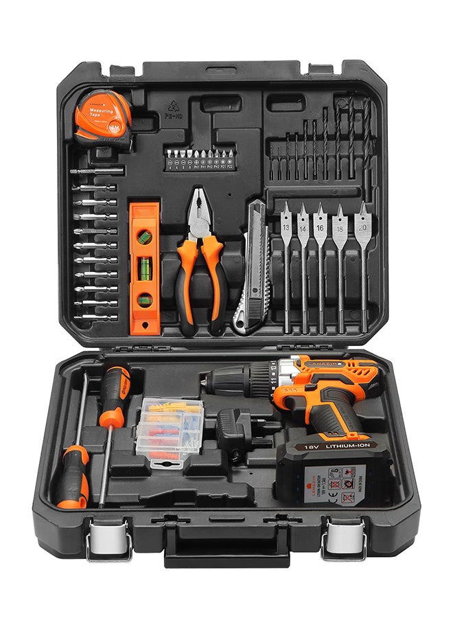 LAWAZIM - Heavy Duty Cordless Drill Set Black/Orange - Image 1