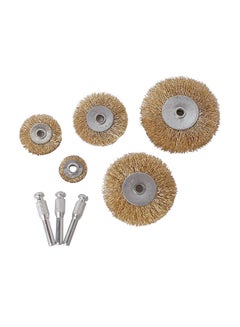 LAWAZIM 8pcs Set Polishing Brush For Grinder Drill Rotary Tool Flat Mini Brass Wire Cup Wheel Grinding and Polishing Tools 01-7114-05 Gold  - Image 1