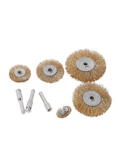 LAWAZIM 8pcs Set Polishing Brush For Grinder Drill Rotary Tool Flat Mini Brass Wire Cup Wheel Grinding and Polishing Tools 01-7114-05 Gold  - Image 2