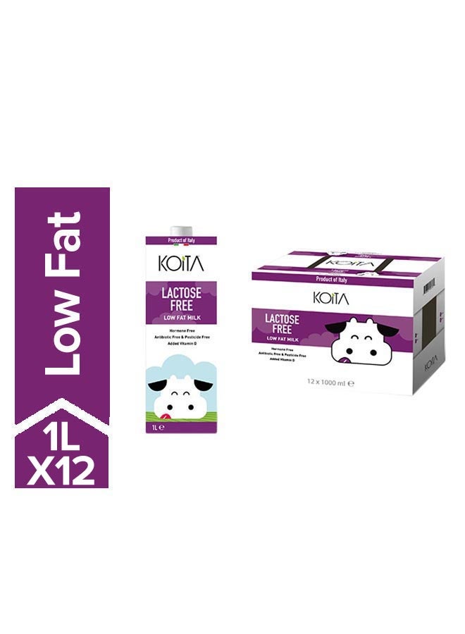 Koita Lactose Free Low Fat Milk Plain 1Liters Pack of 12  - Image 1