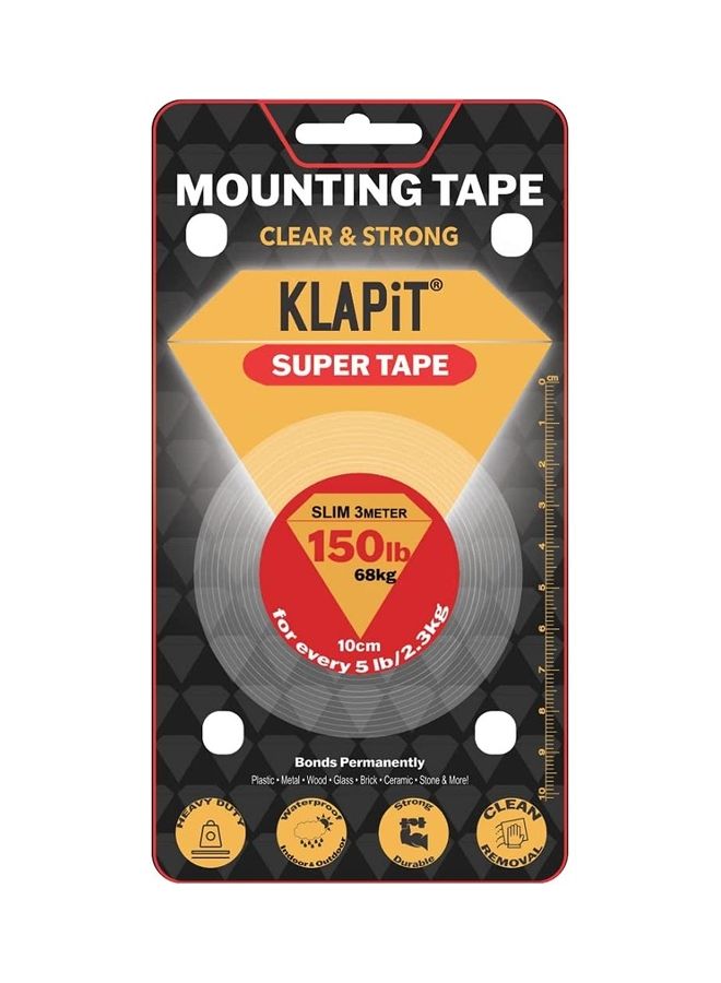 KLAPiT Double Sided Heavy Duty Magic Mounting Tape Transparent 3meter  - Image 1