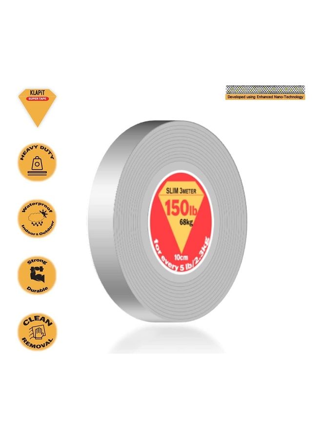 KLAPiT Double Sided Heavy Duty Magic Mounting Tape Transparent 3meter  - Image 2