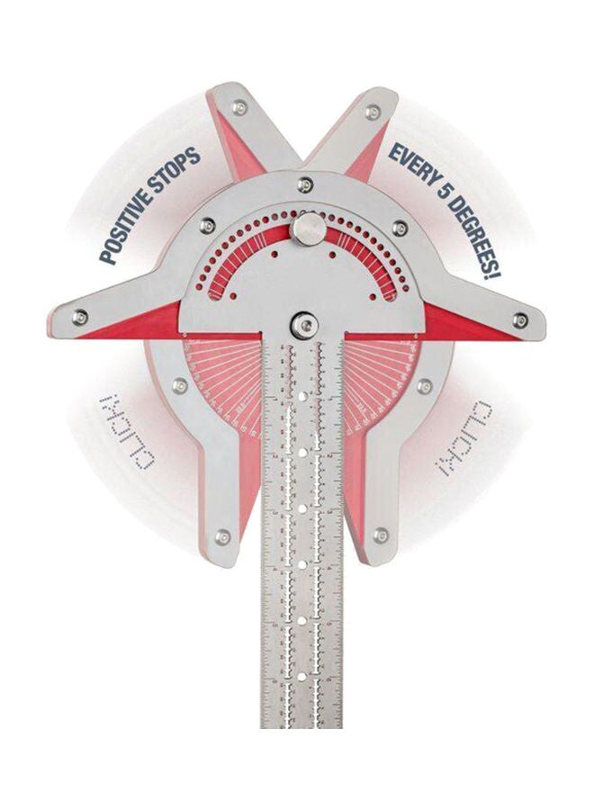 Generic - T Type Woodworkers Edge Rule Angle Protractor Multicolour - Image 1