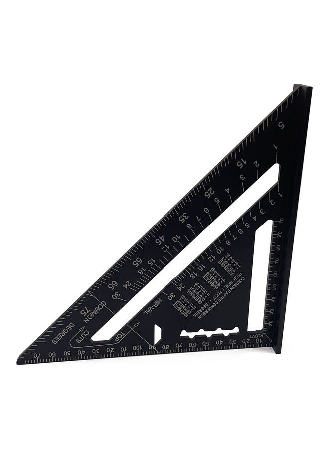 7-inch Aluminum Alloy Triangle Ruler Black  - Image 3
