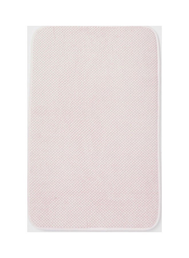 Rectangular Textured Bath Mat - 70x45 cms Pink 70cm