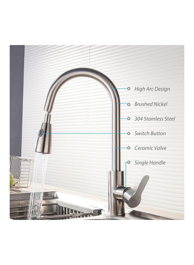 Pull Out Kitchen Faucet Silver 67.5x26x6.5cm - Image 2