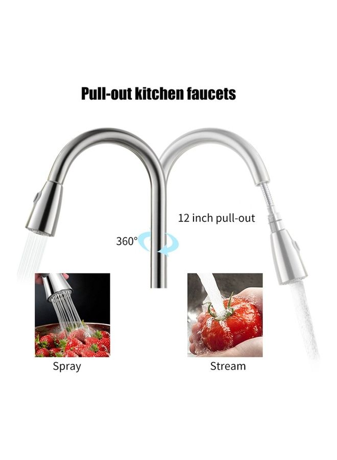 Pull Out Kitchen Faucet Silver 67.5x26x6.5cm - Image 3