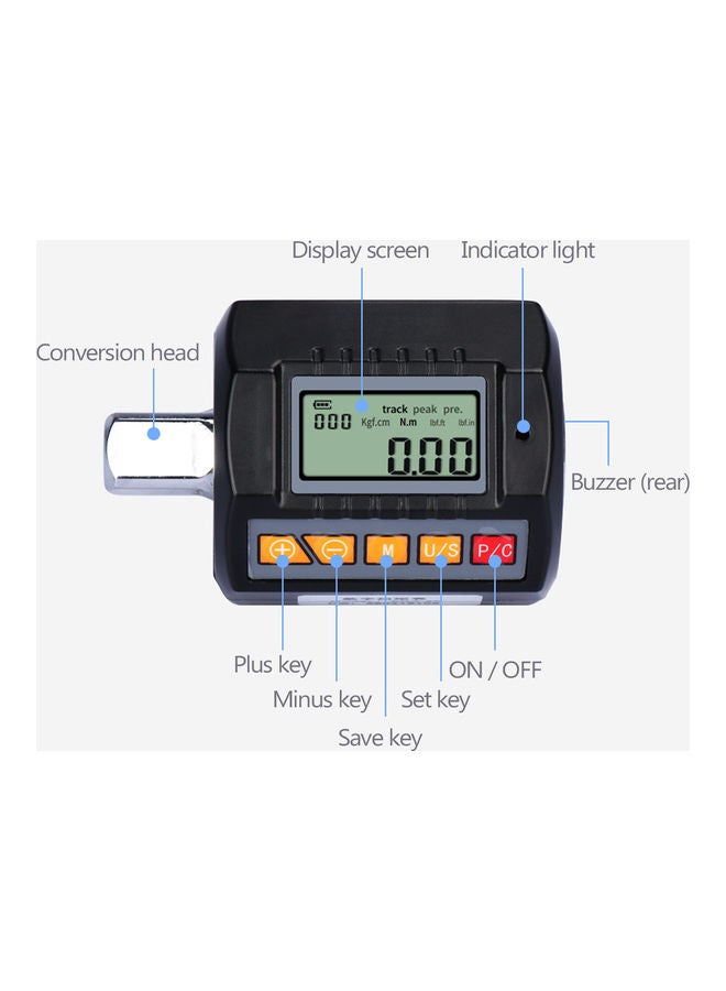 135N.m Digital Electronic Torque Meter Black - Image 3
