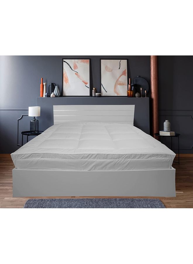 Maestro Fitted Mattress Topper Cotton White 160x200cm  - Image 1