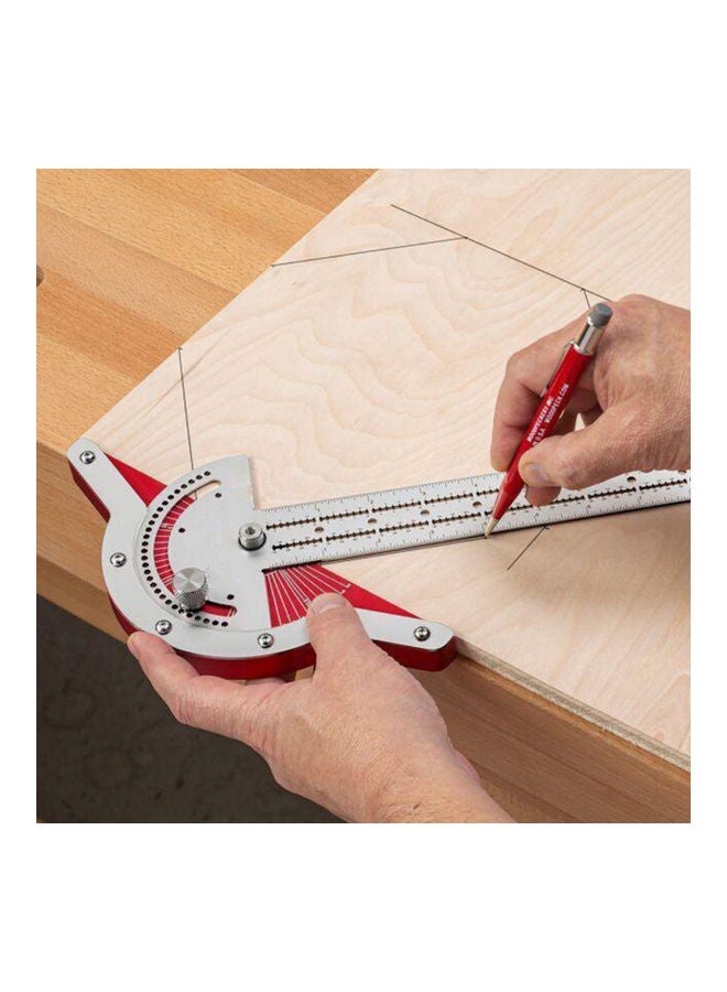 T Type Woodworkers Edge Rule Angle Protractor Multicolour  - Image 2