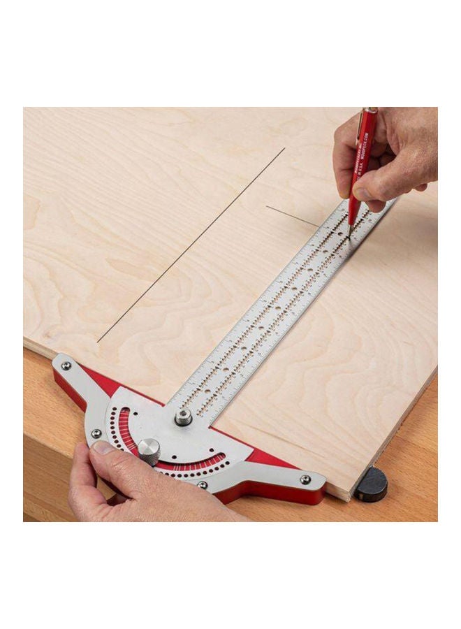 T Type Woodworkers Edge Rule Angle Protractor Multicolour  - Image 4