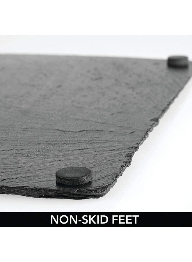 Lushh 4-Piece Natural Slate Stone Plates Black 30x20cm  - Image 5