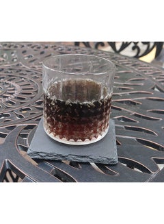 Lushh 6-Piece Natural Stone Square Slate Coaster With Rough Edge Black 10X10cm  - Image 3