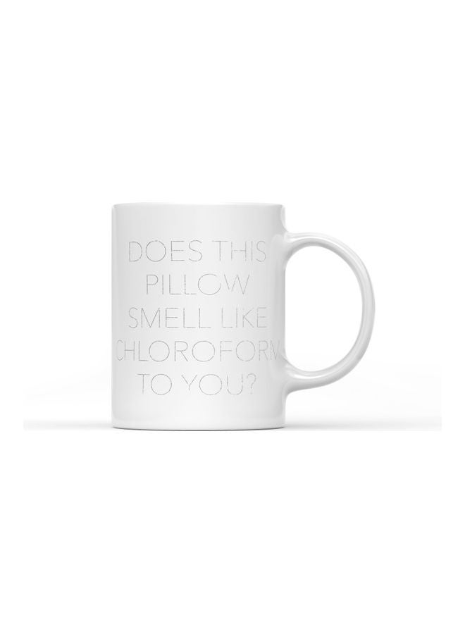 LOUD UNIVERSE Does This Pillow Quote Printed Mug White/Silver  - Image 1
