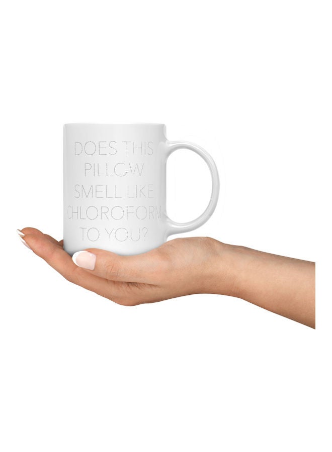LOUD UNIVERSE Does This Pillow Quote Printed Mug White/Silver  - Image 3