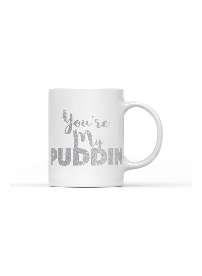 LOUD UNIVERSE You Are My Puddin Printed Coffee Mug White/Grey  - Image 1
