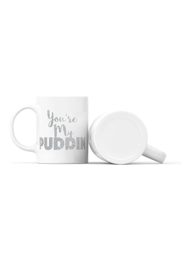 LOUD UNIVERSE You Are My Puddin Printed Coffee Mug White/Grey  - Image 2